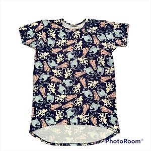 Disney Lularoe Gracie Aladdin print Genie Preowned great condition casual Sz 12